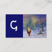SANTA VAN DE GNOMES MONOGRAM Blue Sapphire Pearl Visitekaartje (Achterkant)