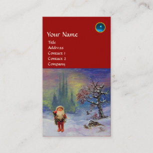 SANTA VAN DE GNOMES MONOGRAM Blue Sapphire Red Visitekaartje