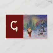 SANTA VAN DE GNOMES MONOGRAM Blue Sapphire Red Visitekaartje (Achterkant)