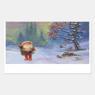 SANTA VAN DE GNOMES RECHTHOEKIGE STICKER
