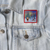 SANTA VAN DE GNOMES VIERKANTE BUTTON 5,1 CM (In situ)