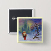 SANTA VAN DE GNOMES VIERKANTE BUTTON 5,1 CM (Voorkant /achterkant)