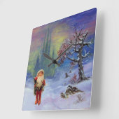 SANTA VAN DE GNOMES VIERKANTE KLOK (Hoek)