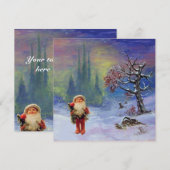 SANTA VAN DE GNOMES, WINTER HOLIDAY CHRISTMAS PART KAART (Voorkant / Achterkant)