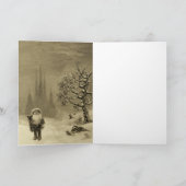 SANTA VAN DE kerstgroet GNOMES Blue Winter Feestdagen Kaart (Binnen)