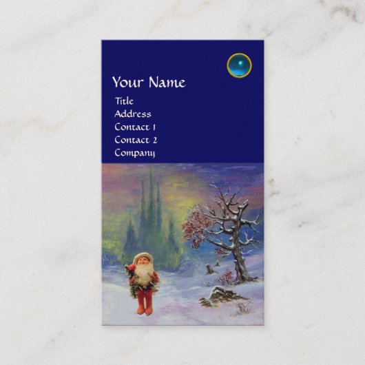 SANTA VAN DE MONOGRAM Blue Sapphire VAN GNOMES Visitekaartje (Voorkant)