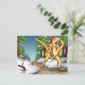 Santa Velociraptor Feestdagenkaart (Staand voorkant)