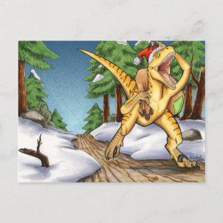 Santa Velociraptor Feestdagenkaart