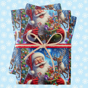 Santa vertelt een papa Joke voeg de naam van het k Inpakpapier Vel