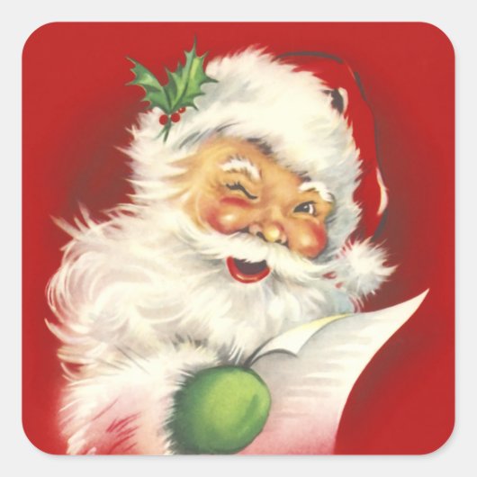 Santa  vierkante Sticker (Voorkant)