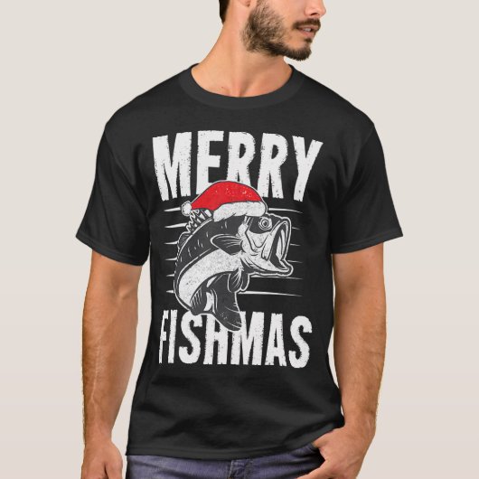 Santa ving mijn vis weer - Visontwerp T-shirt (Voorkant)