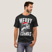 Santa ving mijn vis weer - Visontwerp T-shirt (Voorkant volledig)
