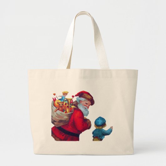 SANTA VINTAGE 2 GROTE TOTE BAG (Voorkant)