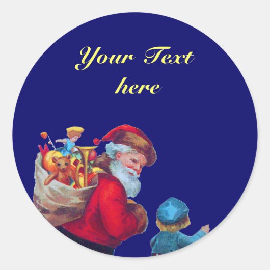 SANTA VINTAGE 2 RONDE STICKER (Voorkant)