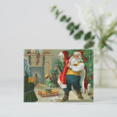 Santa Vintage Christmas Briefkaart (Staand voorkant)