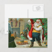 Santa Vintage Christmas Briefkaart (Voorkant / Achterkant)