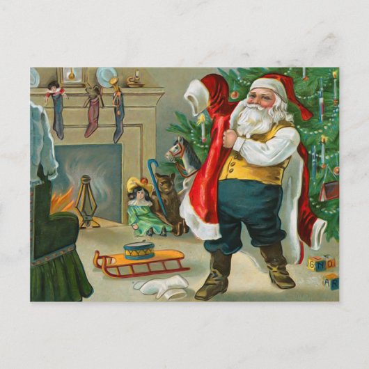 Santa Vintage Christmas Briefkaart (Voorkant)