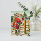 Santa Vintage Christmas Briefkaart (Staand voorkant)