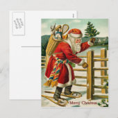 Santa Vintage Christmas Briefkaart (Voorkant / Achterkant)