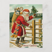Santa Vintage Christmas Briefkaart (Voorkant)
