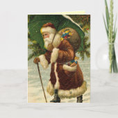Santa Vintage Christmas Kaart (Voorkant)