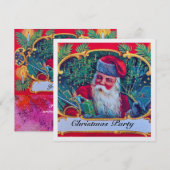 SANTA VINTAGE CHRISTMAS PARTIJ KAART (Voorkant / Achterkant)