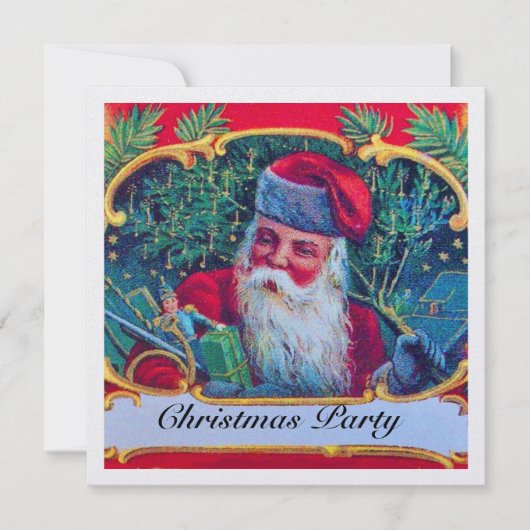 SANTA VINTAGE CHRISTMAS PARTIJ KAART (Voorkant)