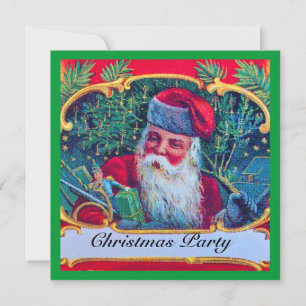 SANTA VINTAGE CHRISTMAS PARTIJ KAART