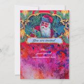 SANTA VINTAGE CHRISTMAS PARTIJ KAART (Achterkant)