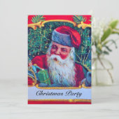 SANTA VINTAGE CHRISTMAS PARTIJ KAART (Staand voorkant)