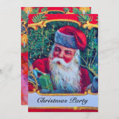 SANTA VINTAGE CHRISTMAS PARTIJ KAART (Voorkant / Achterkant)