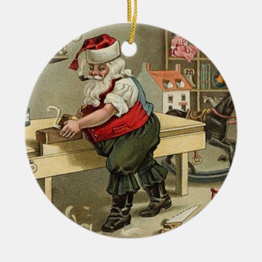 santa vintage kerst ornament (Voorkant)