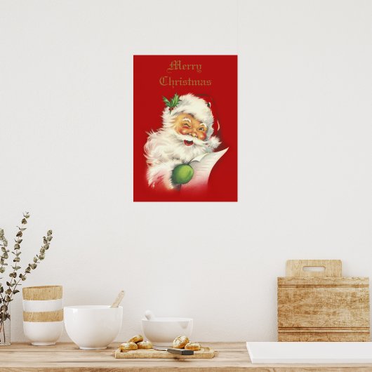 Santa Vintage Poster (Keuken)
