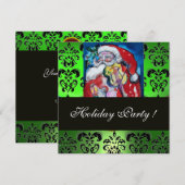 SANTA & VIOLIN, GROEN ZWARTE DAMASK MONOGRAM, Ruby Kaart (Voorkant / Achterkant)