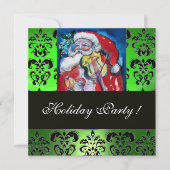 SANTA & VIOLIN, GROEN ZWARTE DAMASK MONOGRAM, Ruby Kaart (Voorkant)