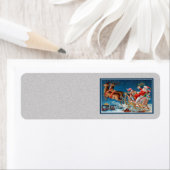  Santa vliegende slee adresetiketten Etiket (Insitu)