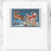  Santa vliegende slee Rechthoekige Sticker (Tas)