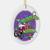 Santa-vliegfiets Keramisch Ornament (Rechts)