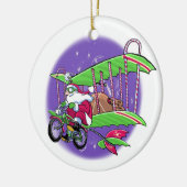 Santa-vliegfiets Keramisch Ornament (Links)