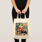 Santa voert Kerstduif Canvas Kersttas Tote Bag (Voorkant (product))