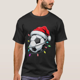 Santa Voetbal Ll Kerstverlichting Kinderen Jongens T-shirt