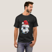 Santa Voetbal Sportdesign kerstcadeautas P T-shirt (Voorkant volledig)