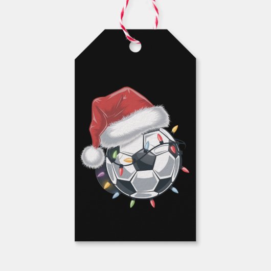 Santa Voetbal Sports Christmas Soccer Player Cadeaulabel (Achterkant)