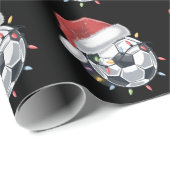 Santa Voetbal Sports Christmas Soccer Player Cadeaupapier (Rol Hoek)
