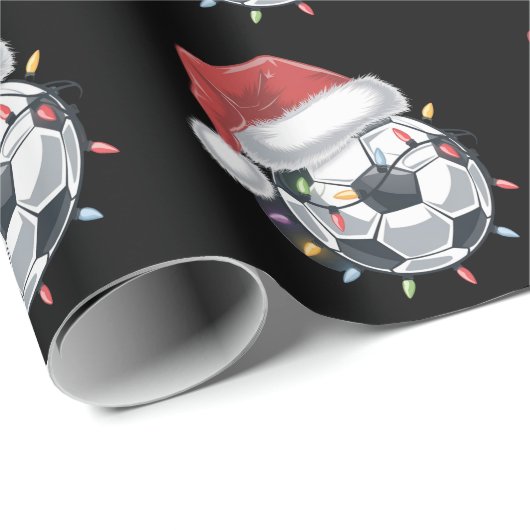 Santa Voetbal Sports Christmas Soccer Player Cadeaupapier (Rol Hoek)