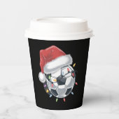 Santa Voetbal Sports Christmas Soccer Player Papieren Bekers (Voorkant)