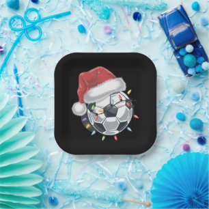 Santa Voetbal Sports Christmas Soccer Player Papieren Bordje