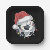 Santa Voetbal Sports Christmas Soccer Player Papieren Bordje (Voorkant)