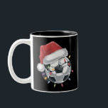 Santa Voetbal Sports Christmas Soccer Player Tweekleurige Koffiemok<br><div class="desc">Santa Voetbal Sports Christmas Soccer Player</div>