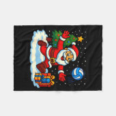 Santa Volleyball Playing Srt Christmas Tree Xmas P Fleece Deken (Voorkant (Horizontaal))